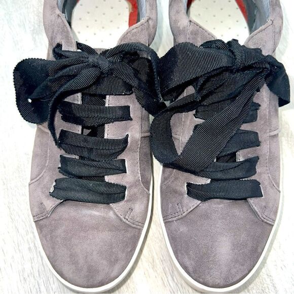 JOIE DARENA  Suede Grey Crystal Sneakers SZ 37.5 - Picture 5 of 9